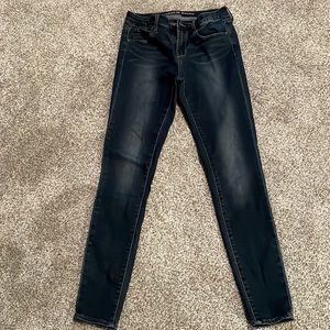 Articles of Society skinny ankle length jeans in dark wash.